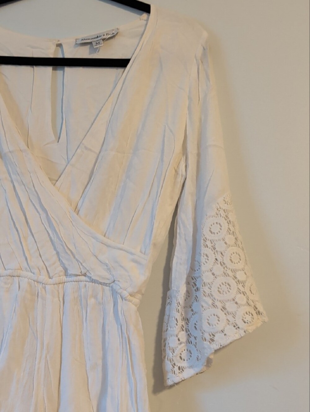 Abercrombie & Fitch White Lace-Trim Wrap Bodysuit - Picture 5 of 6